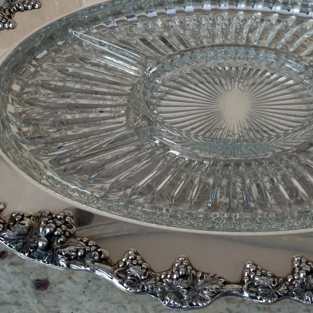 Vintage Silver Vegetable / Charcuterie Tray